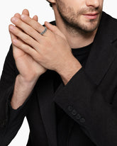 Curb Chain Band Ring in Sterling Silver, 6mm